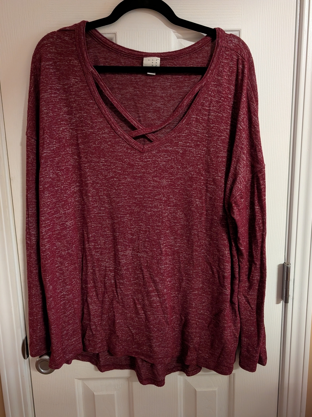 Women’s Maroon V-Neck Lightweight Sweater